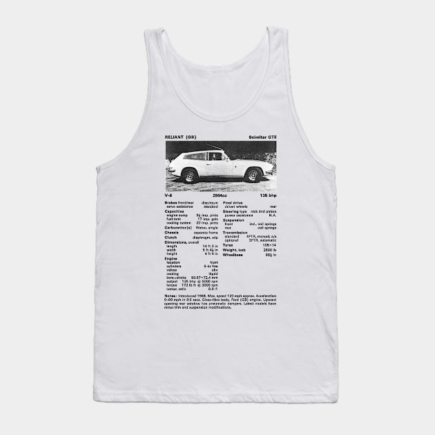 RELIANT SCIMITAR - technical data Tank Top by Throwback Motors